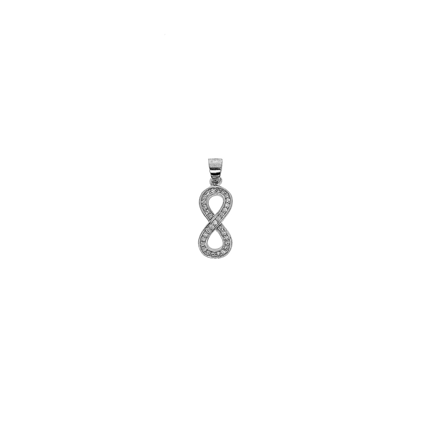 Sterling Silver Vertical Pavé Infinity Necklace Set