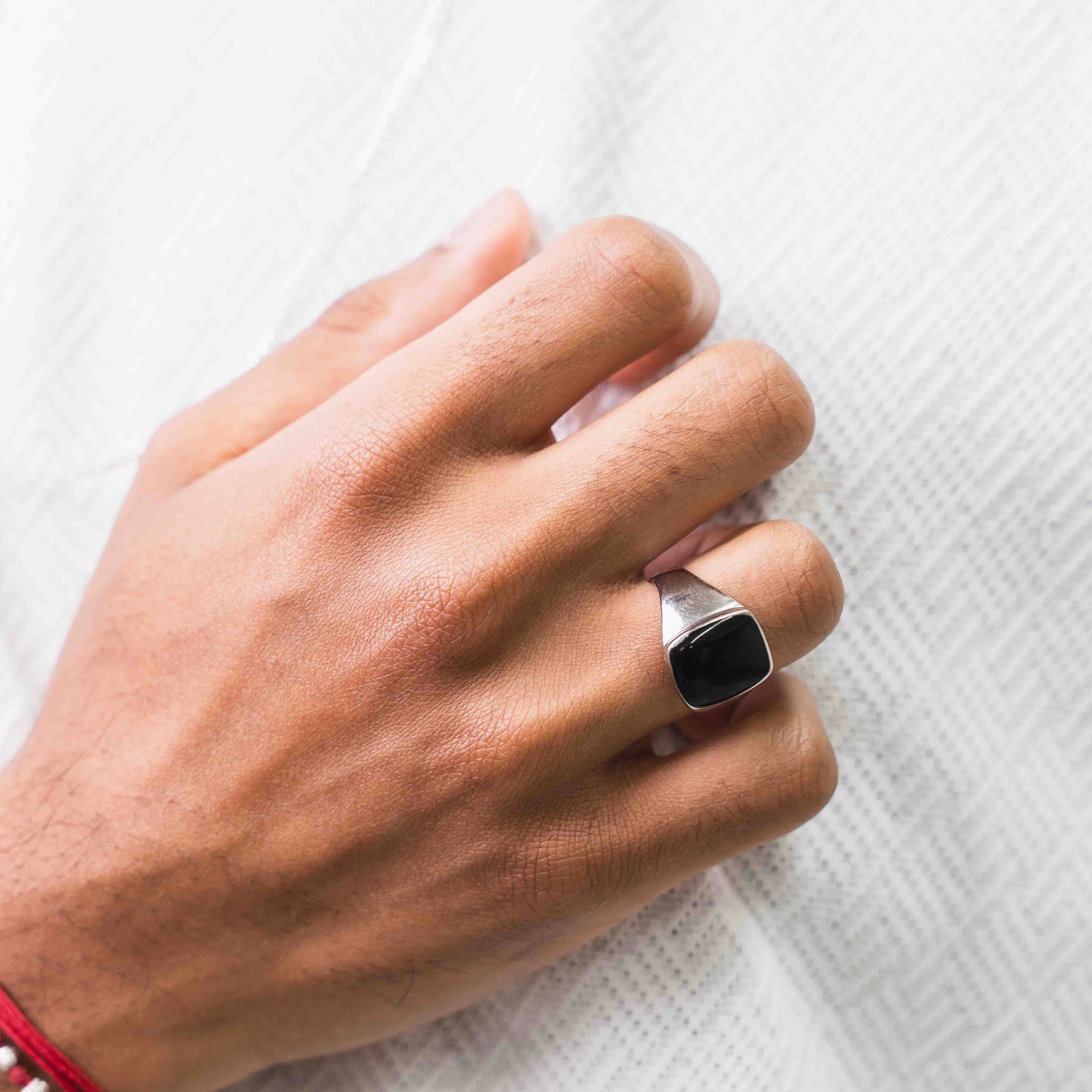Sterling Silver Black Onyx Signet Ring