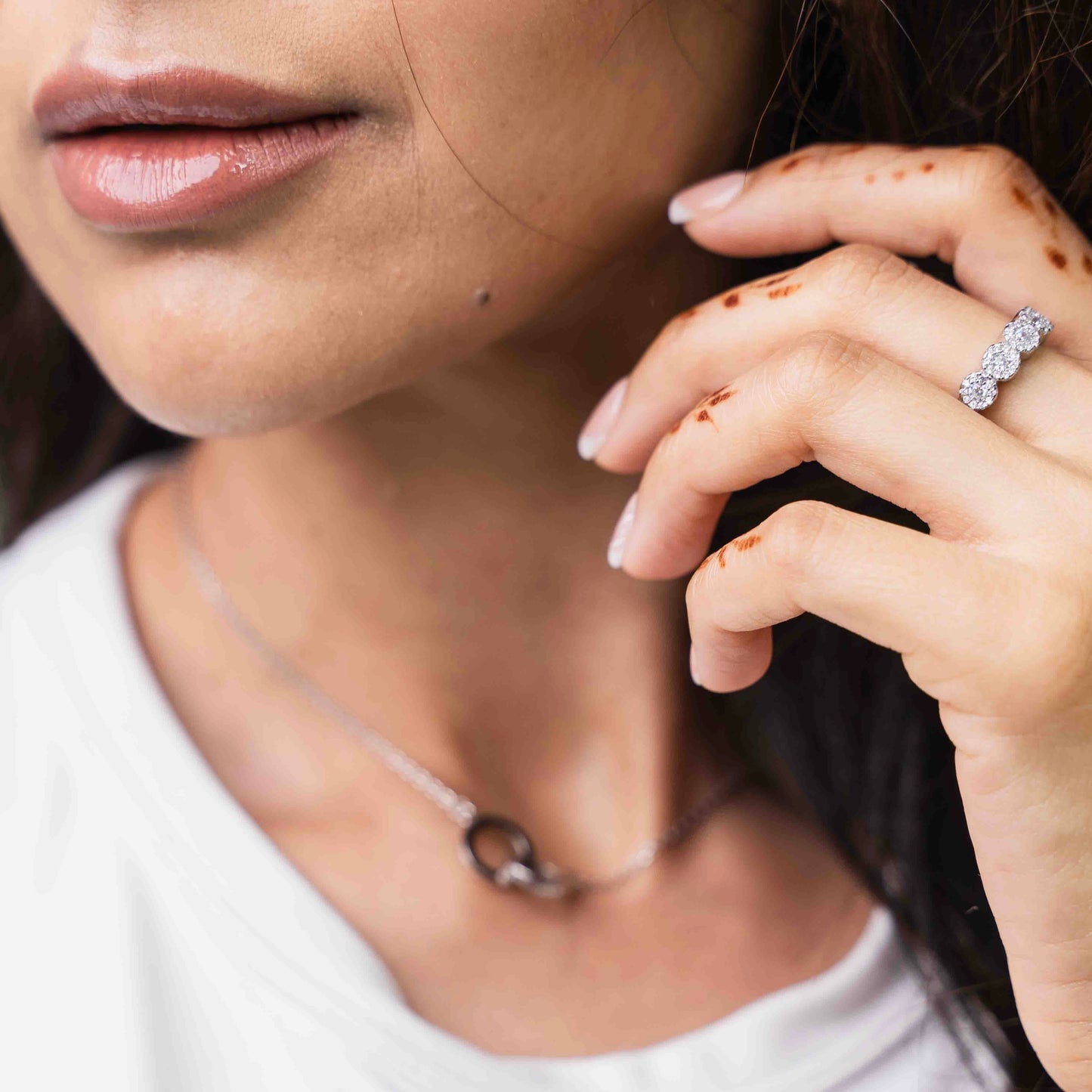 Circular Cluster Sterling Silver Ring