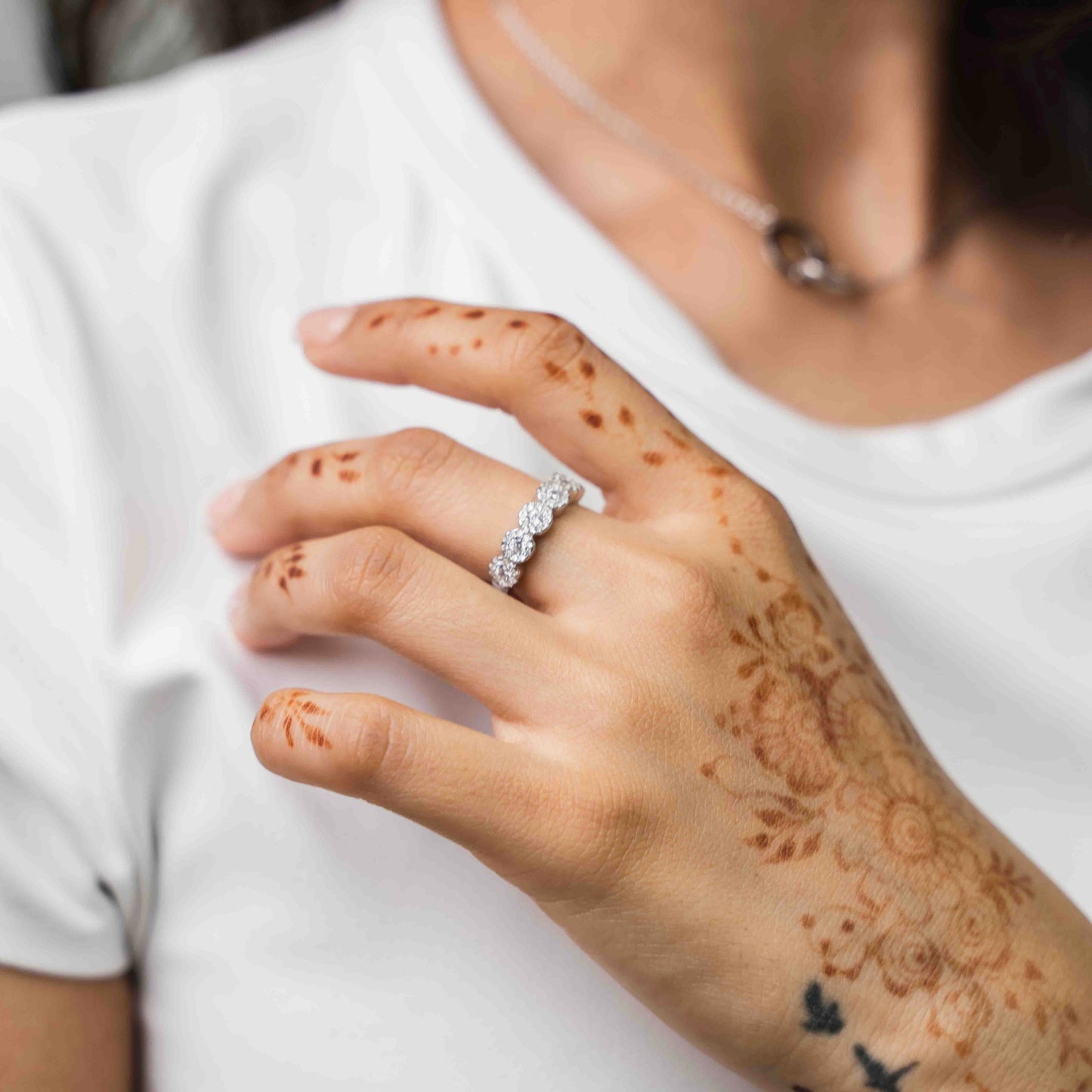 Circular Cluster Sterling Silver Ring