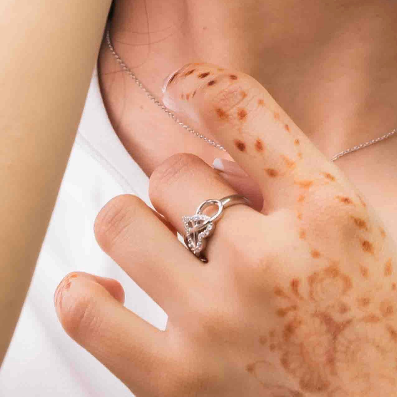 Infinity Heart Sterling Silver Ring