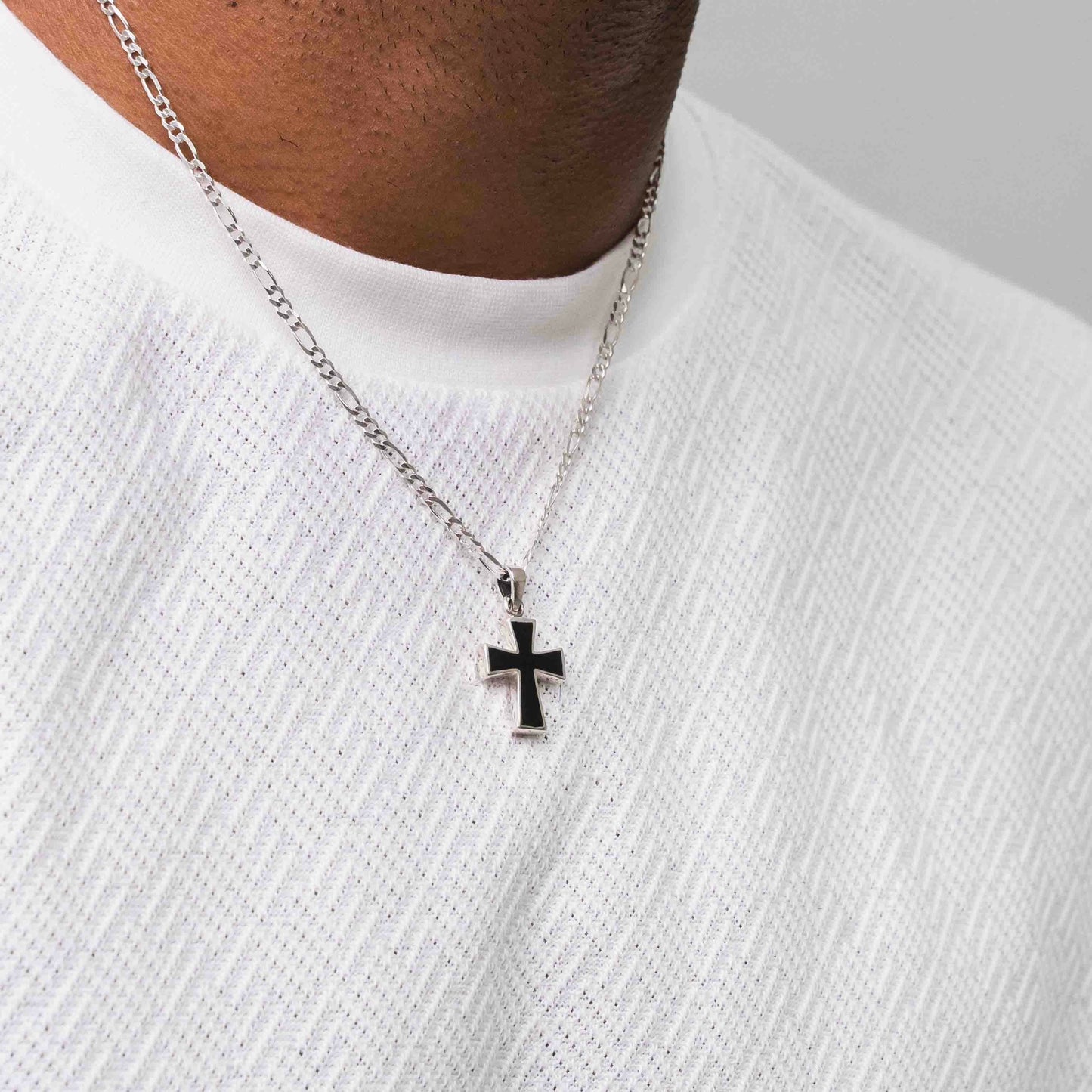 Sterling Silver Black Cross Pendant