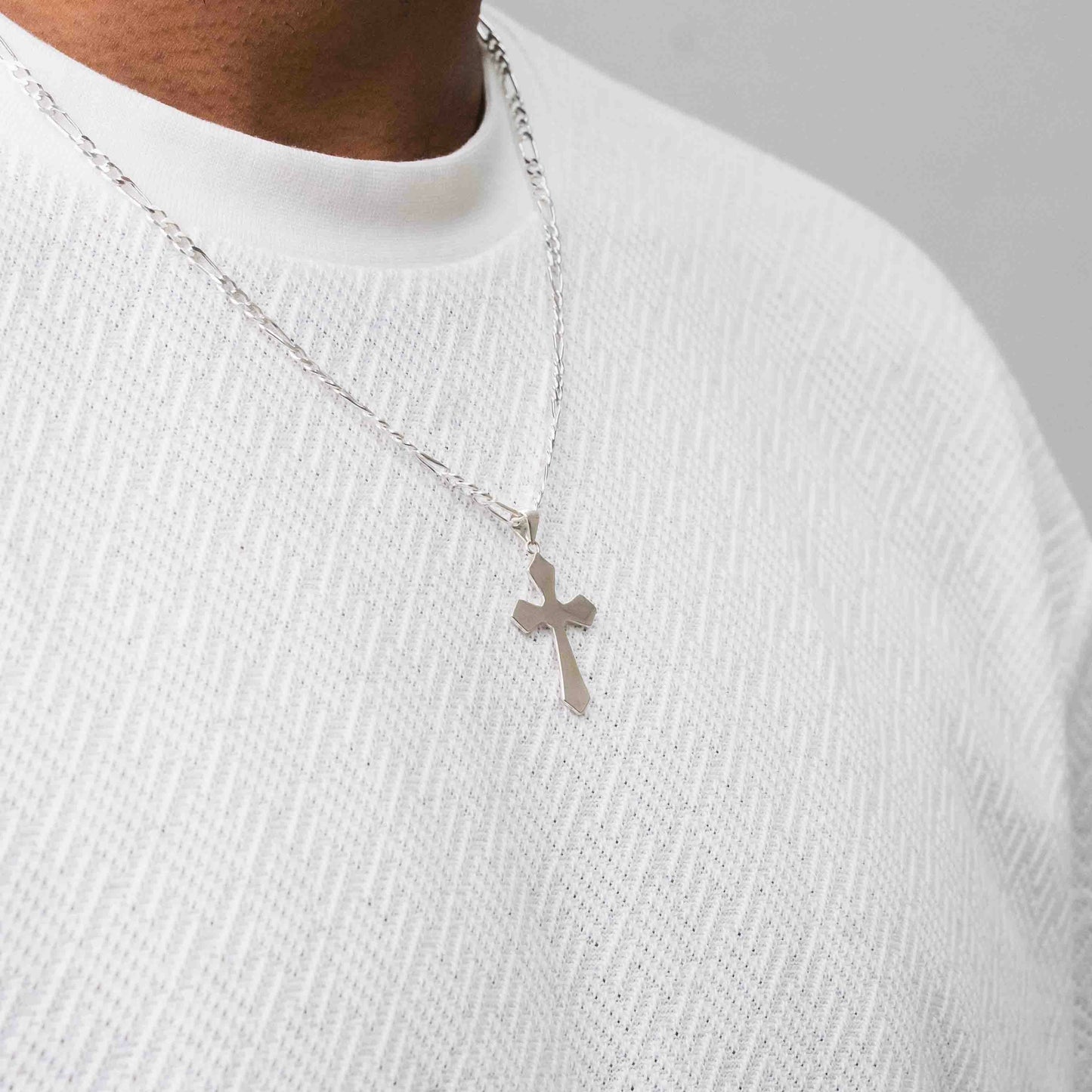 Sterling Silver Byzantine Plate Cross Pendant