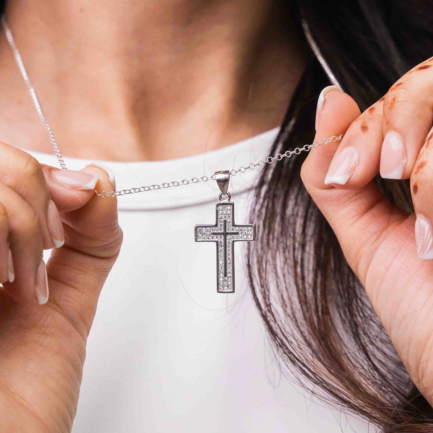 Sterling Silver Dual Cross Pendant