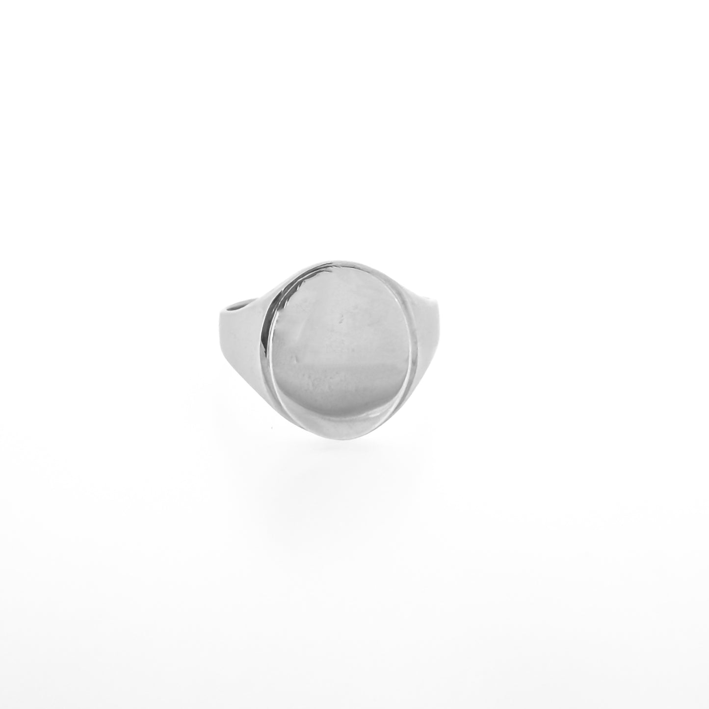 Sterling Silver Beveled Oval Signet Ring