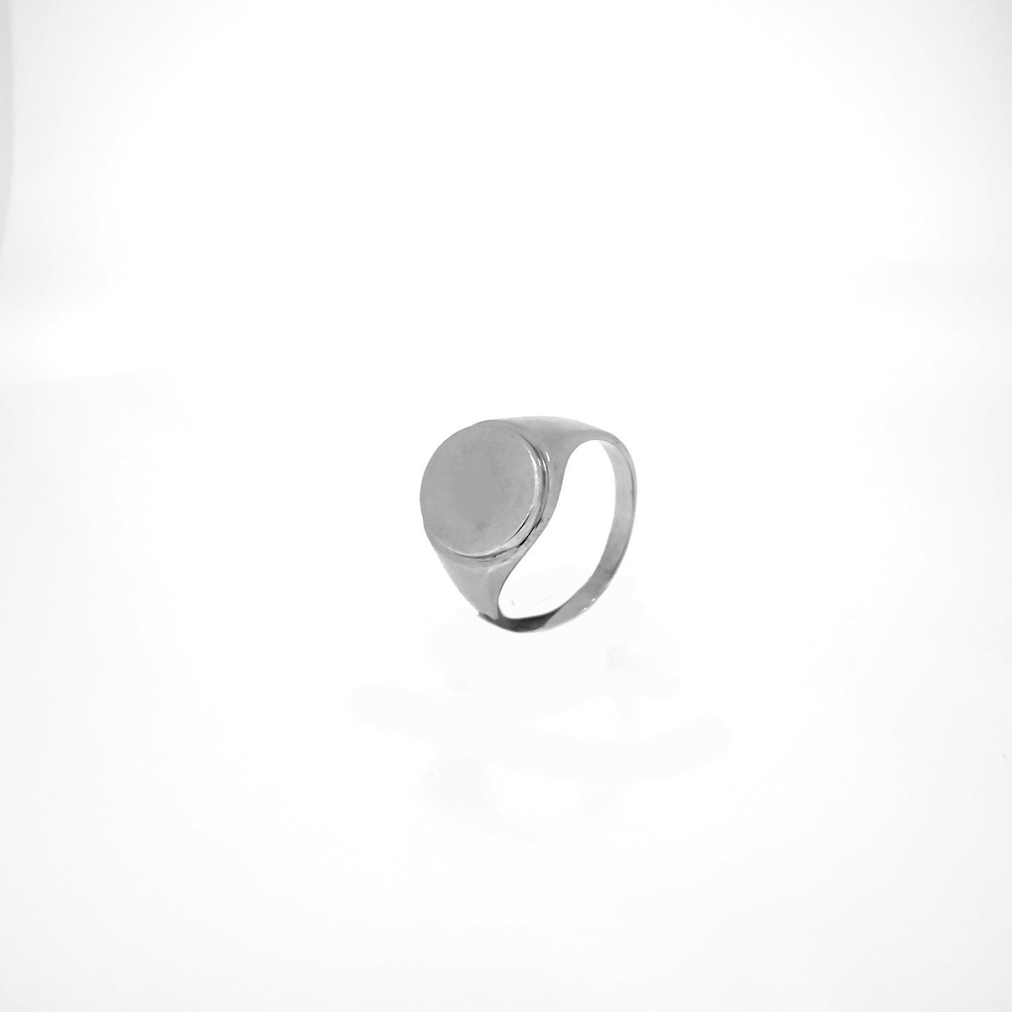 Sterling Silver Beveled Oval Signet Ring