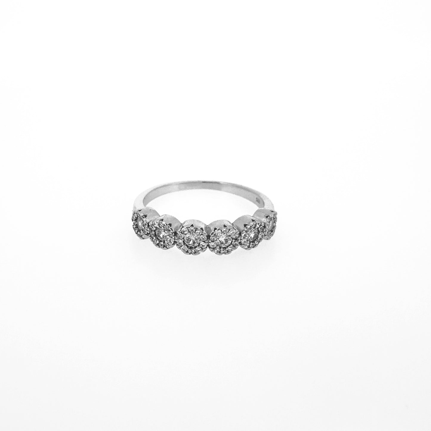 Circular Cluster Sterling Silver Ring