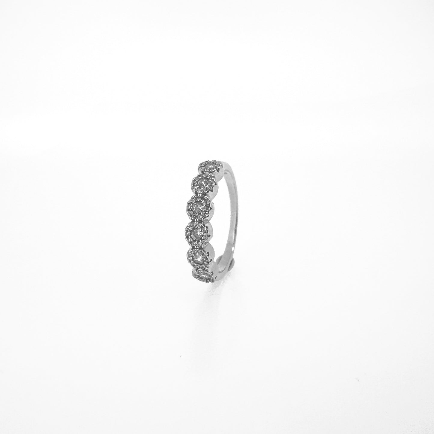 Circular Cluster Sterling Silver Ring