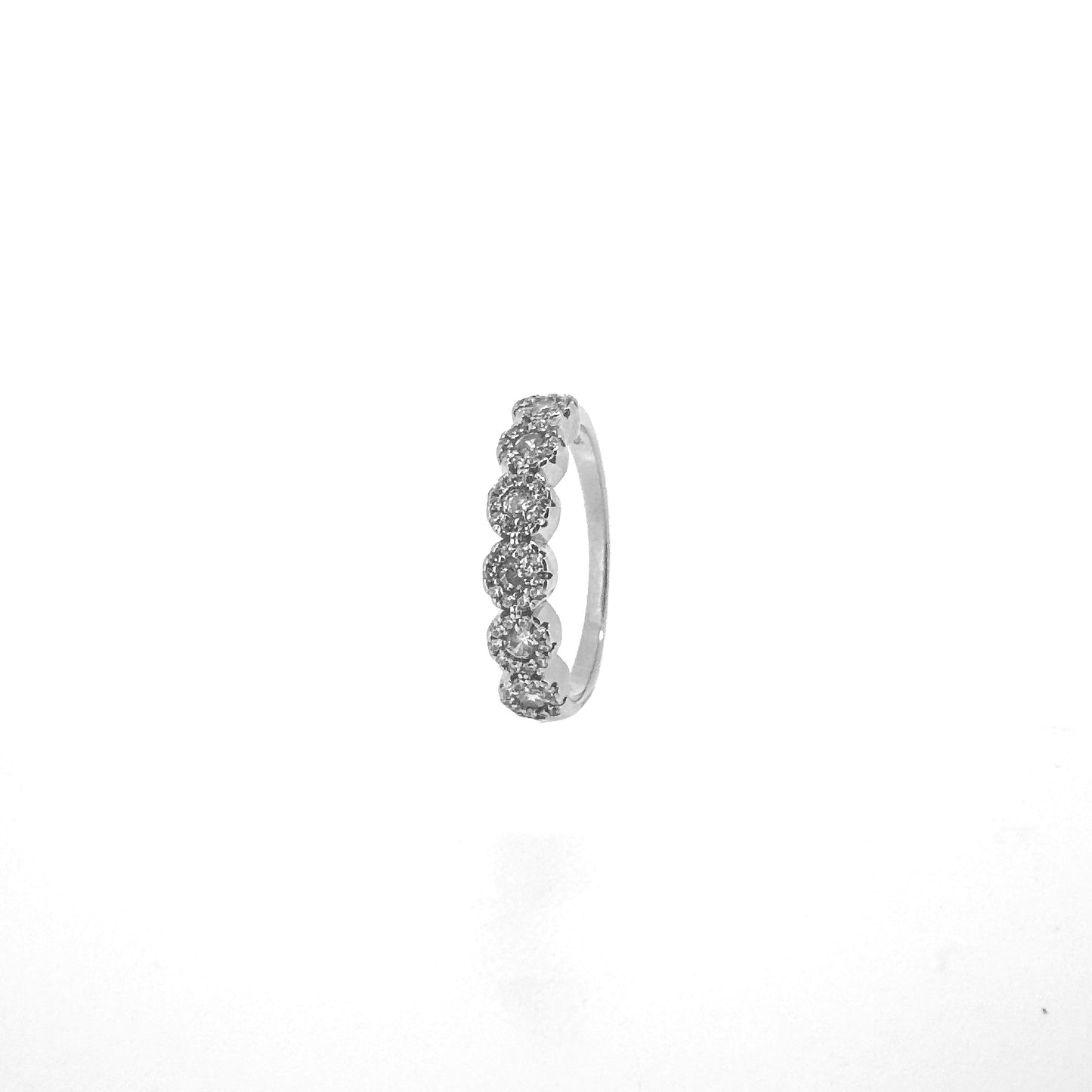 Circular Cluster Sterling Silver Ring