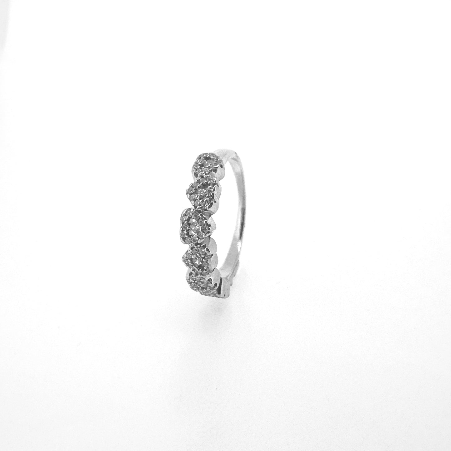 Heart Cluster Sterling Silver Ring