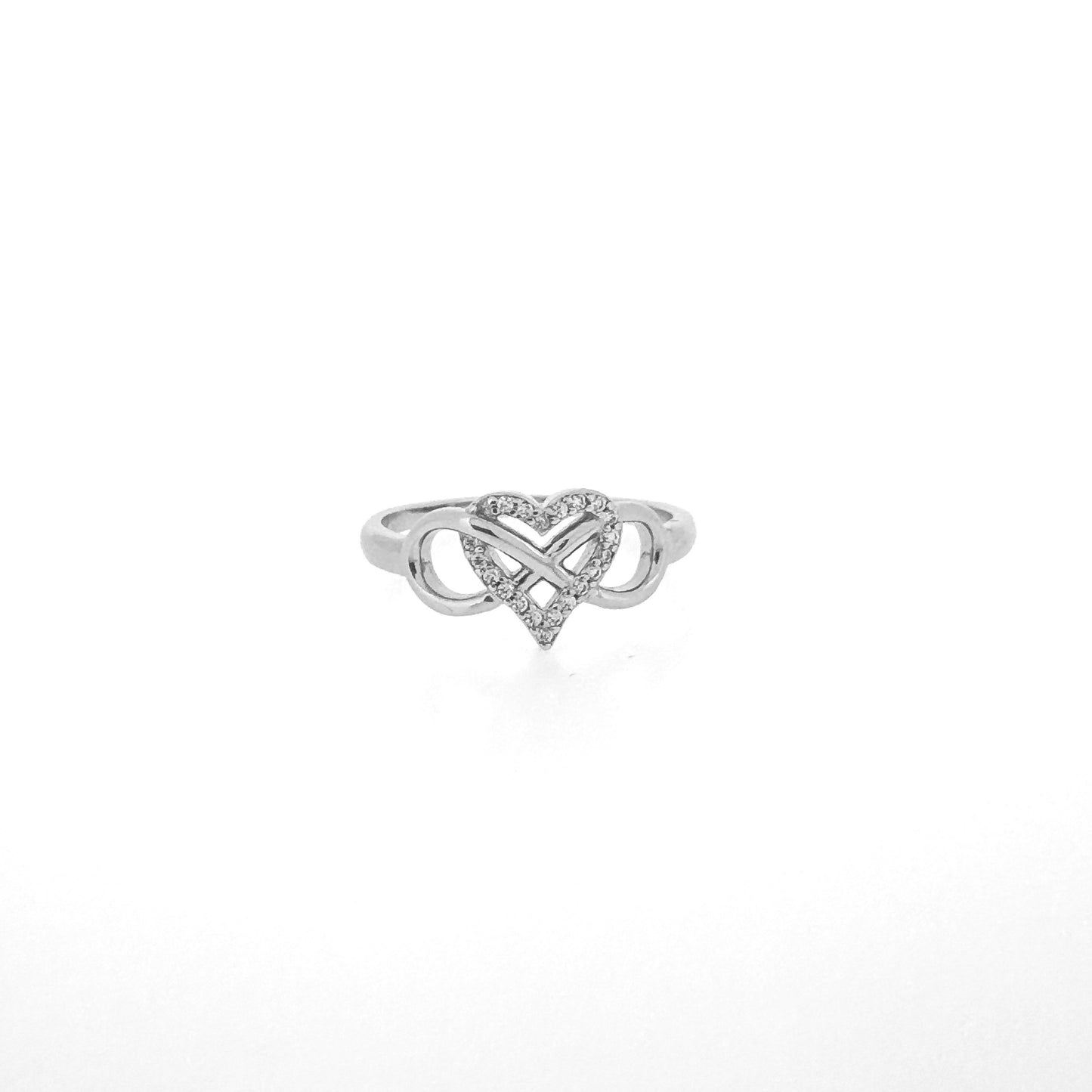 Infinity Heart Sterling Silver Ring