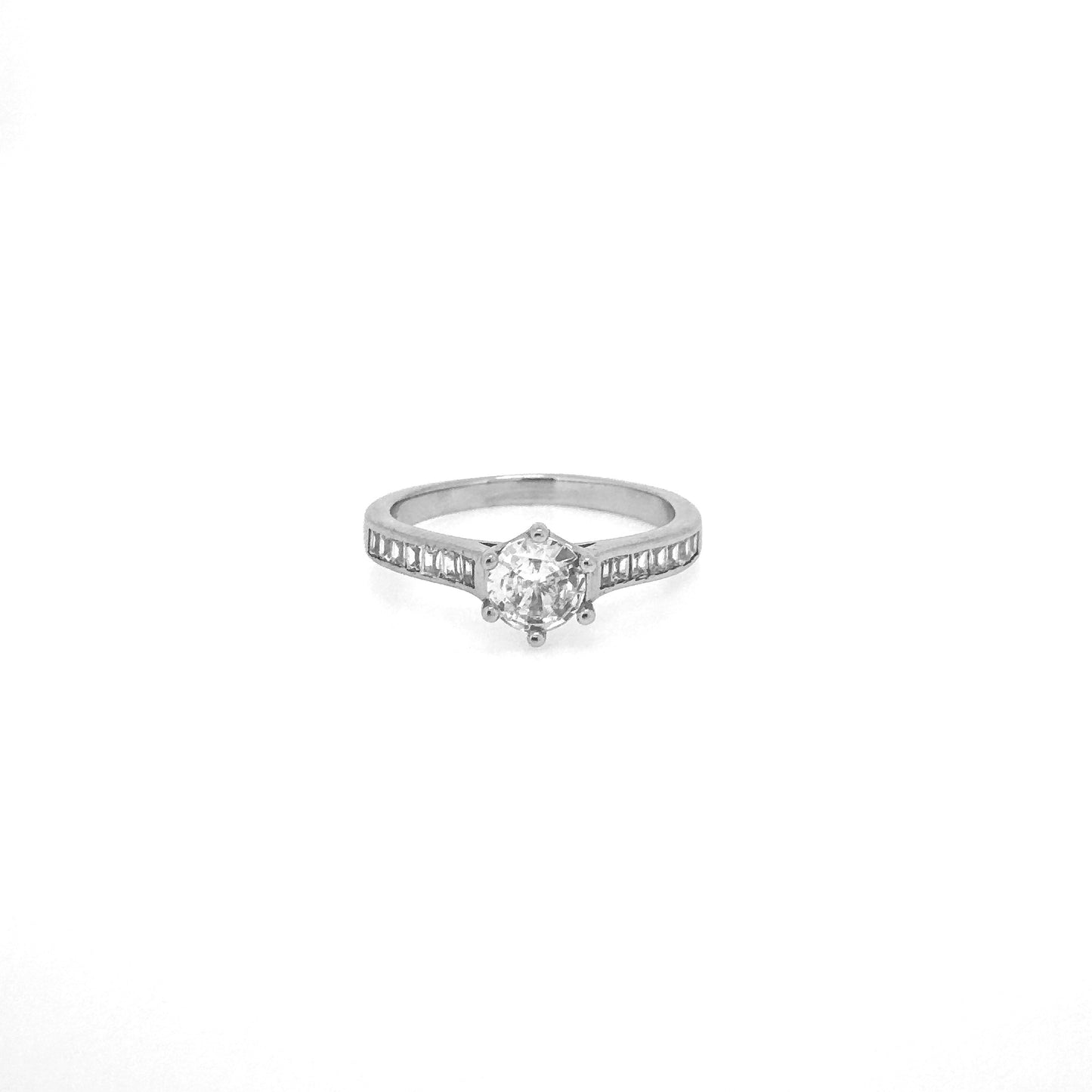 Circular Emerald Pavé Sterling Silver Ring