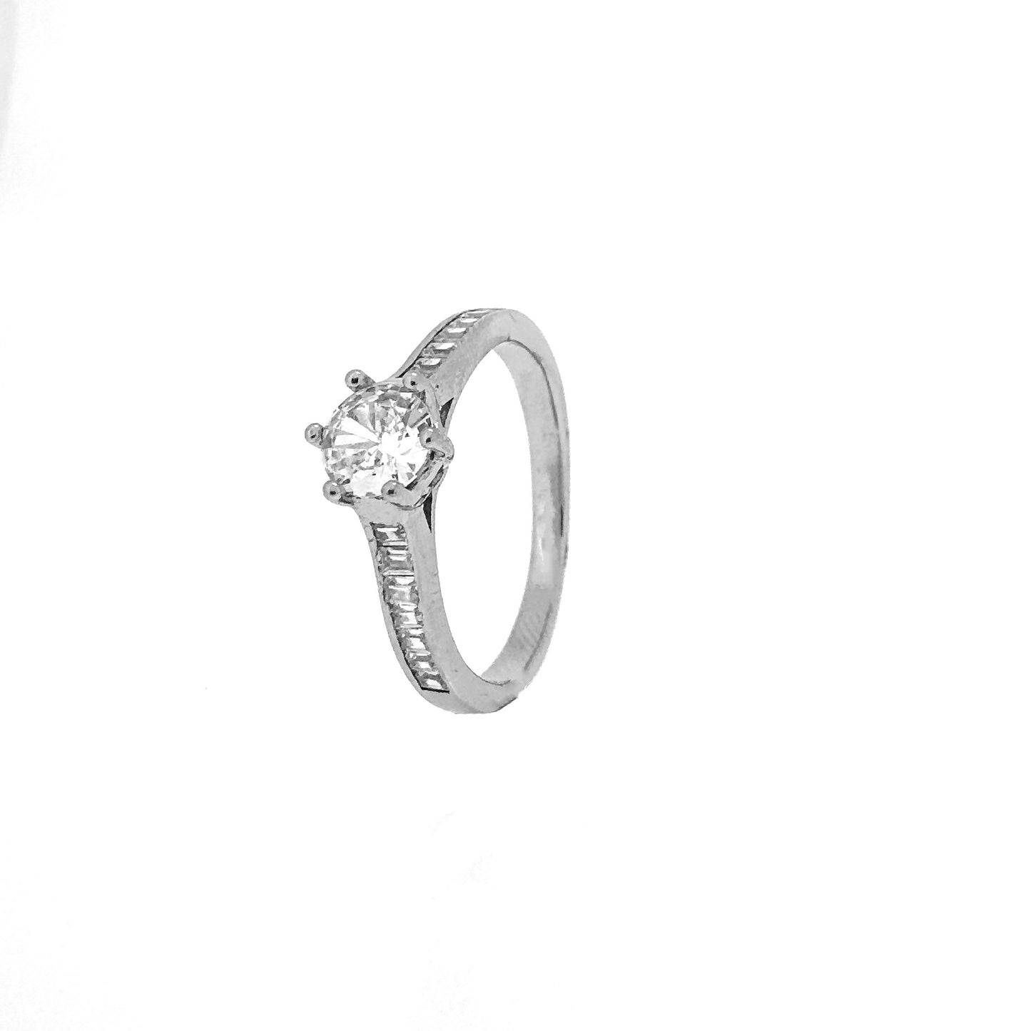 Circular Emerald Pavé Sterling Silver Ring