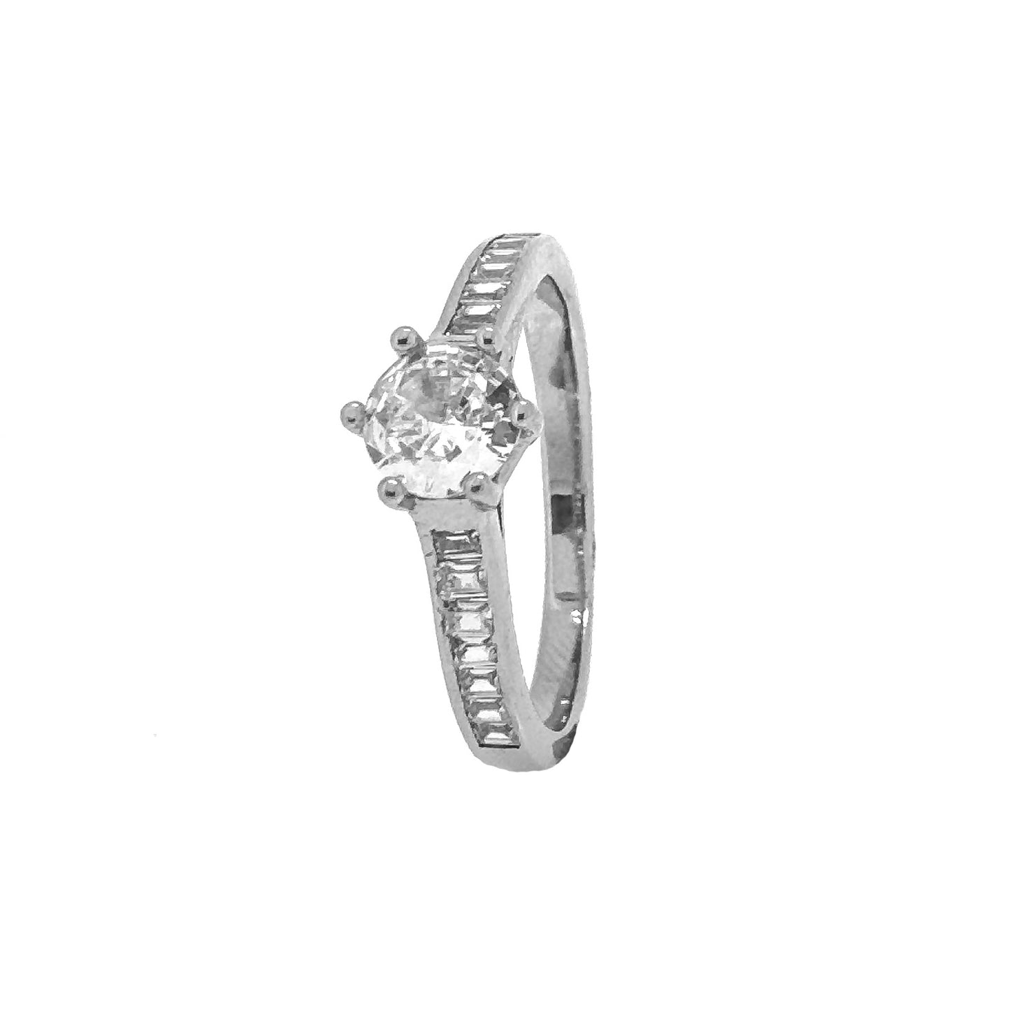 Circular Emerald Pavé Sterling Silver Ring