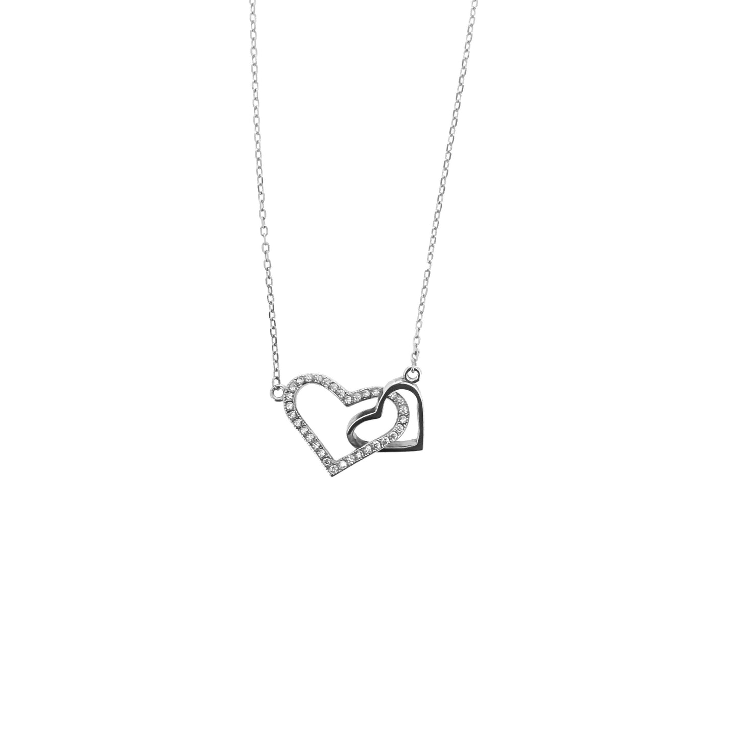 Pavé Heart Outline Unity Necklace Set