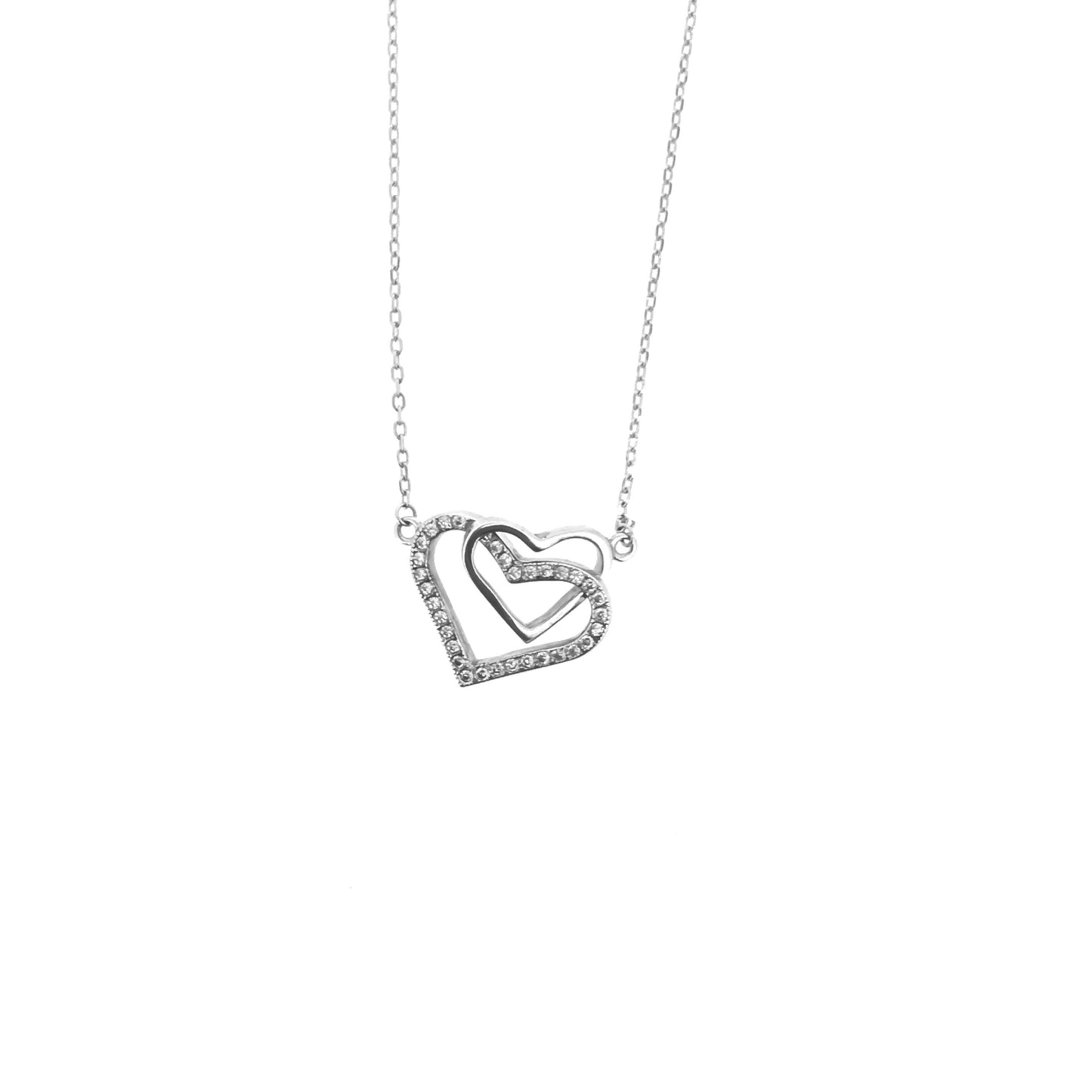 Pavé Heart Outline Unity Necklace Set