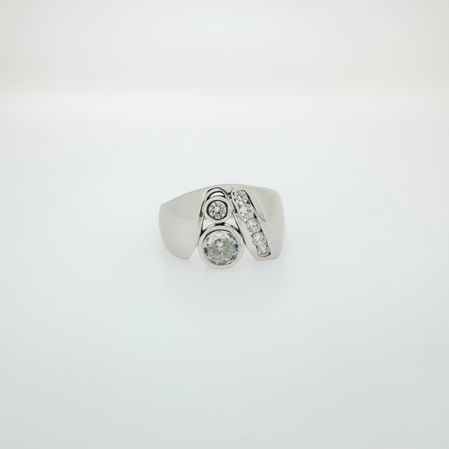 Sterling Silver Double Cubic Zirconia Ring
