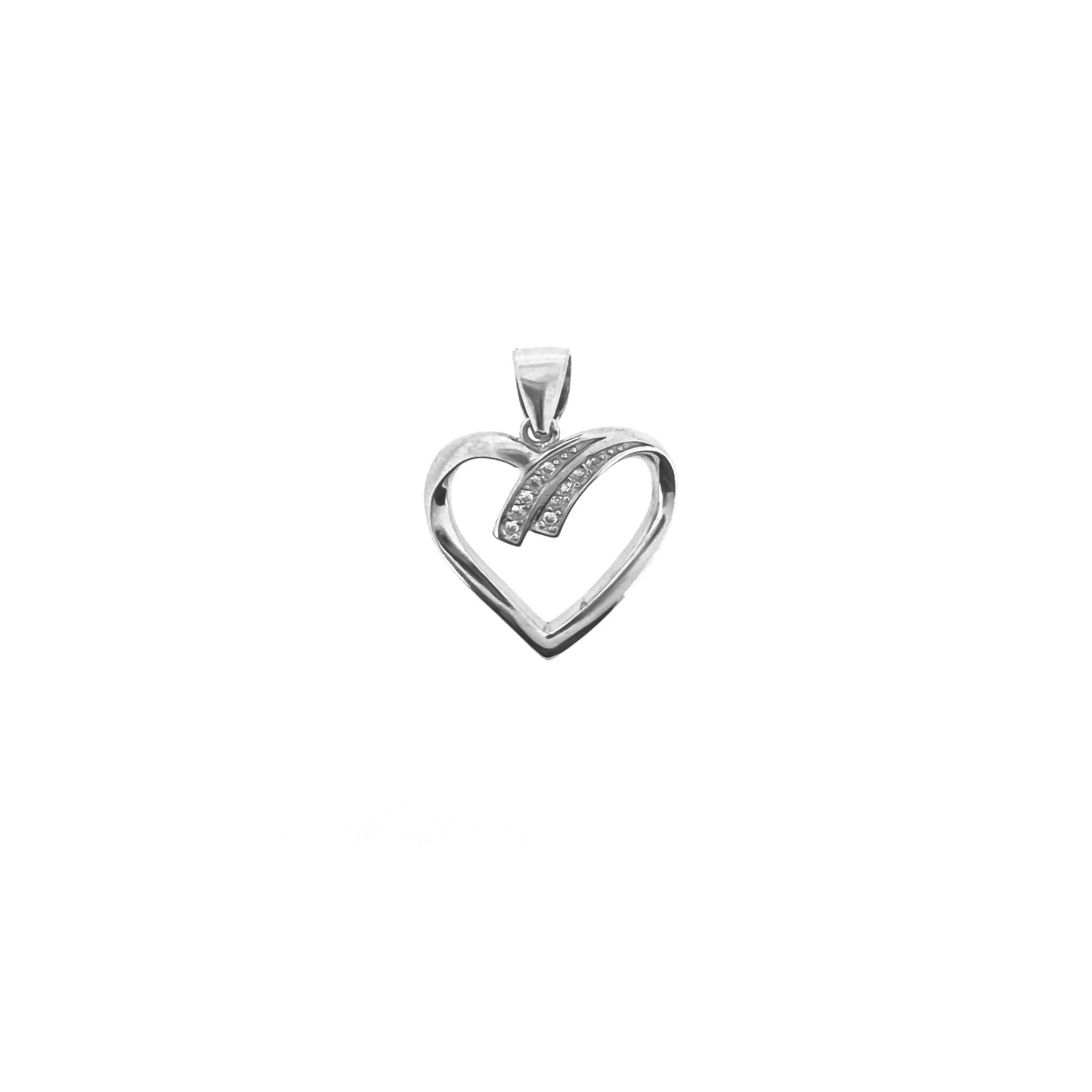 Sterling Silver Pavé Heart Necklace Set