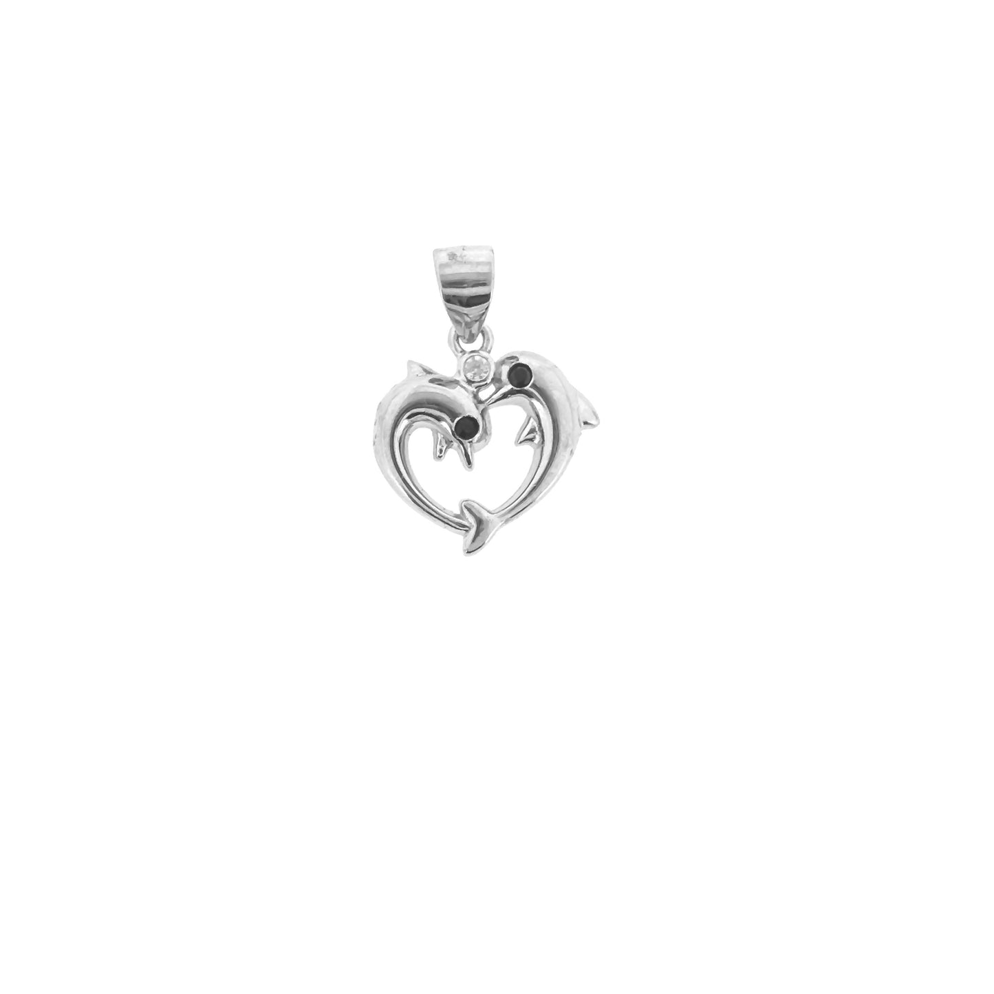 Sterling Silver Dolphin Heart Pendant
