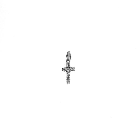 Mini Silver Cubic Zirconia Cross Pendant