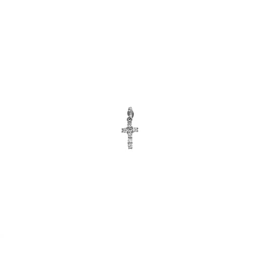 Mini Silver Cubic Zirconia Cross Necklace Set