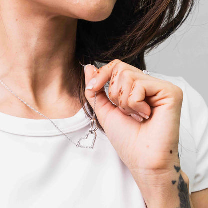 Pavé Heart Outline Unity Necklace Set