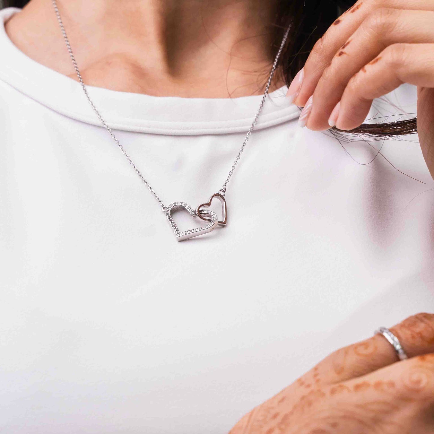 Pavé Heart Outline Unity Necklace Set