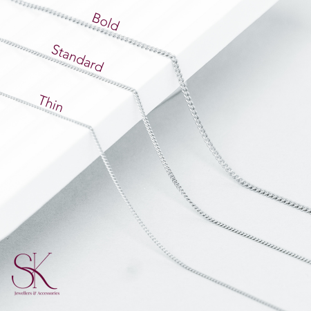 Curbs 925 Sterling Silver Rhodium Plated