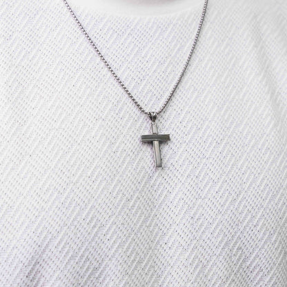 Stainless Steel Curved Cross Pendant