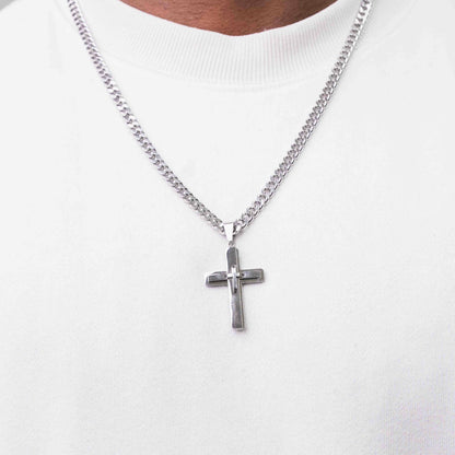 Stainless Steel Layered Cross Pendant