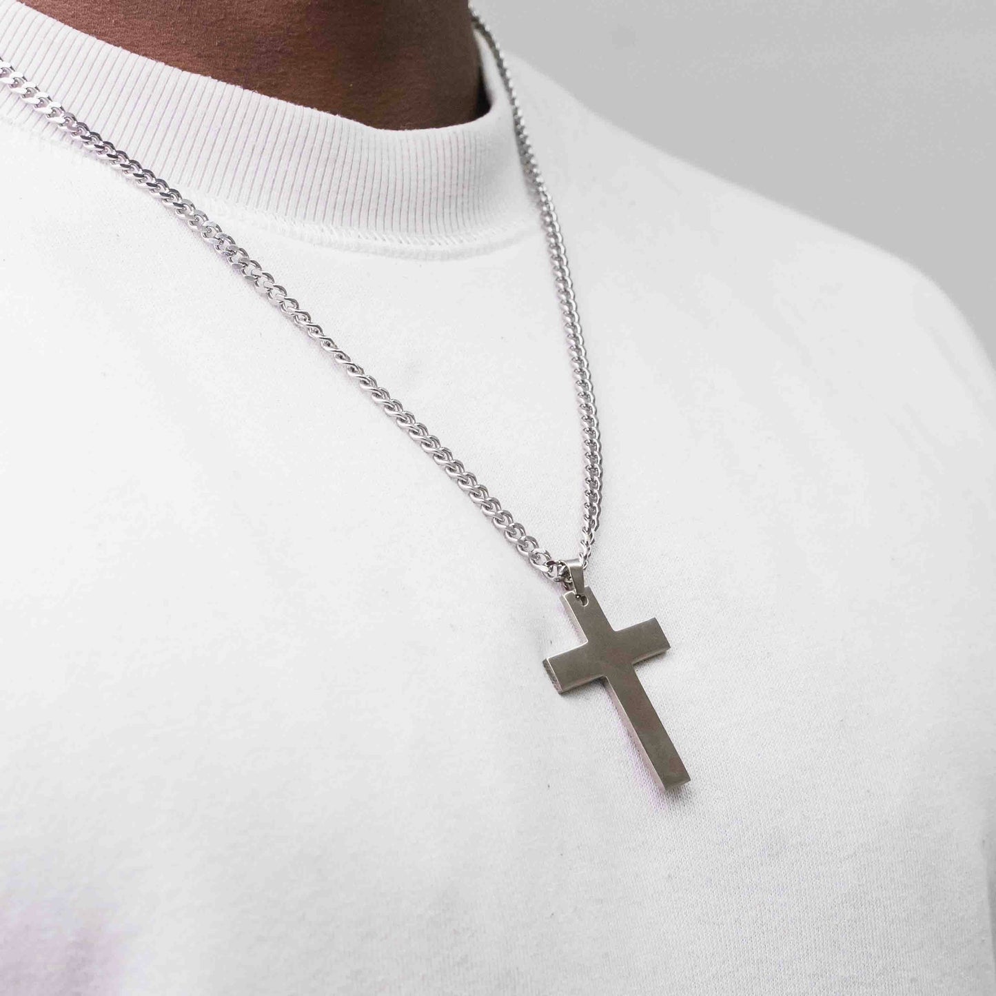 Stainless Steel Plate Cross Pendant