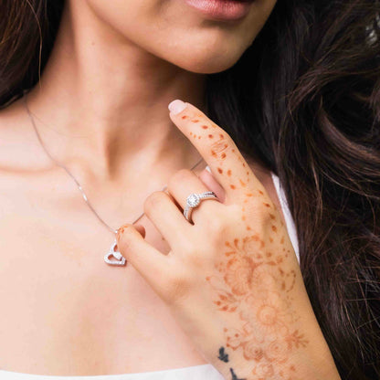 Circular Halo Split Sterling Silver Ring