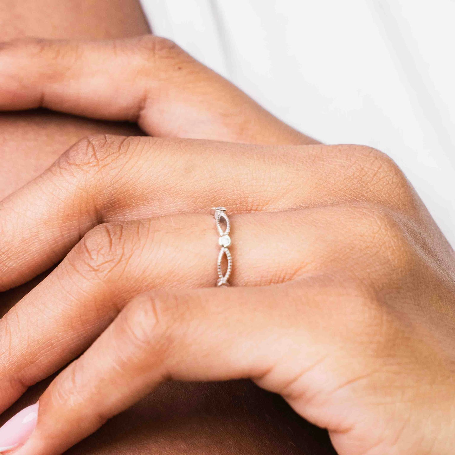 Oval Vine Sterling Silver Ring