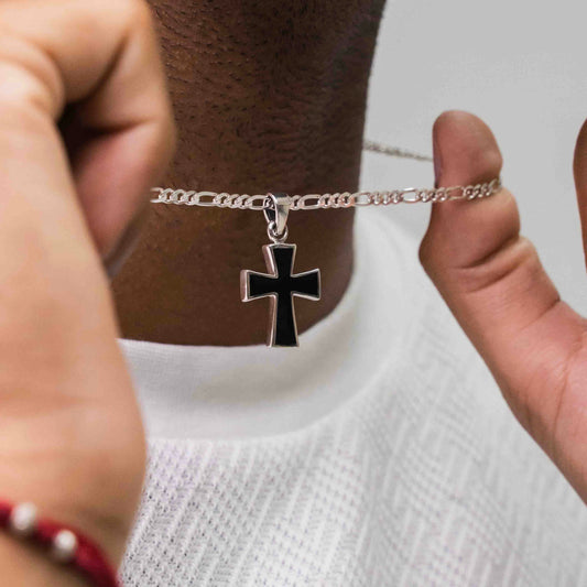 Sterling Silver Black Cross Pendant
