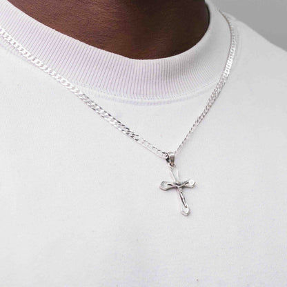 Sterling Silver Byzantine Crucifix Cross Pendant