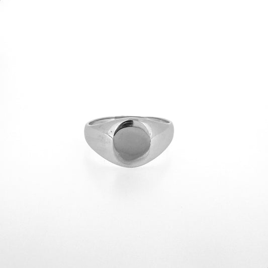 Sterling Silver Flat Oval Signet Ring