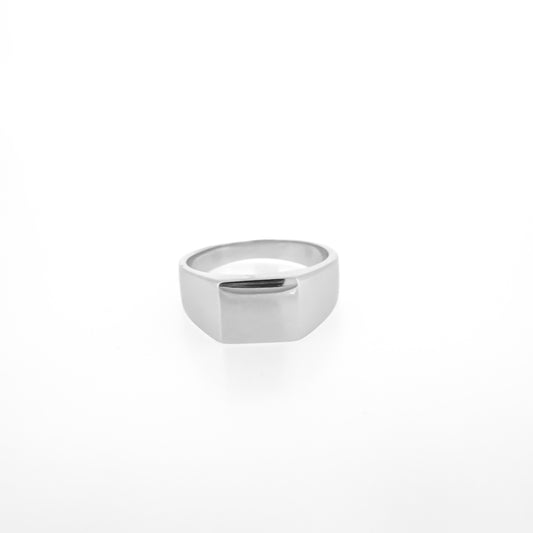 Sterling Silver Flat Rectangular Signet Ring