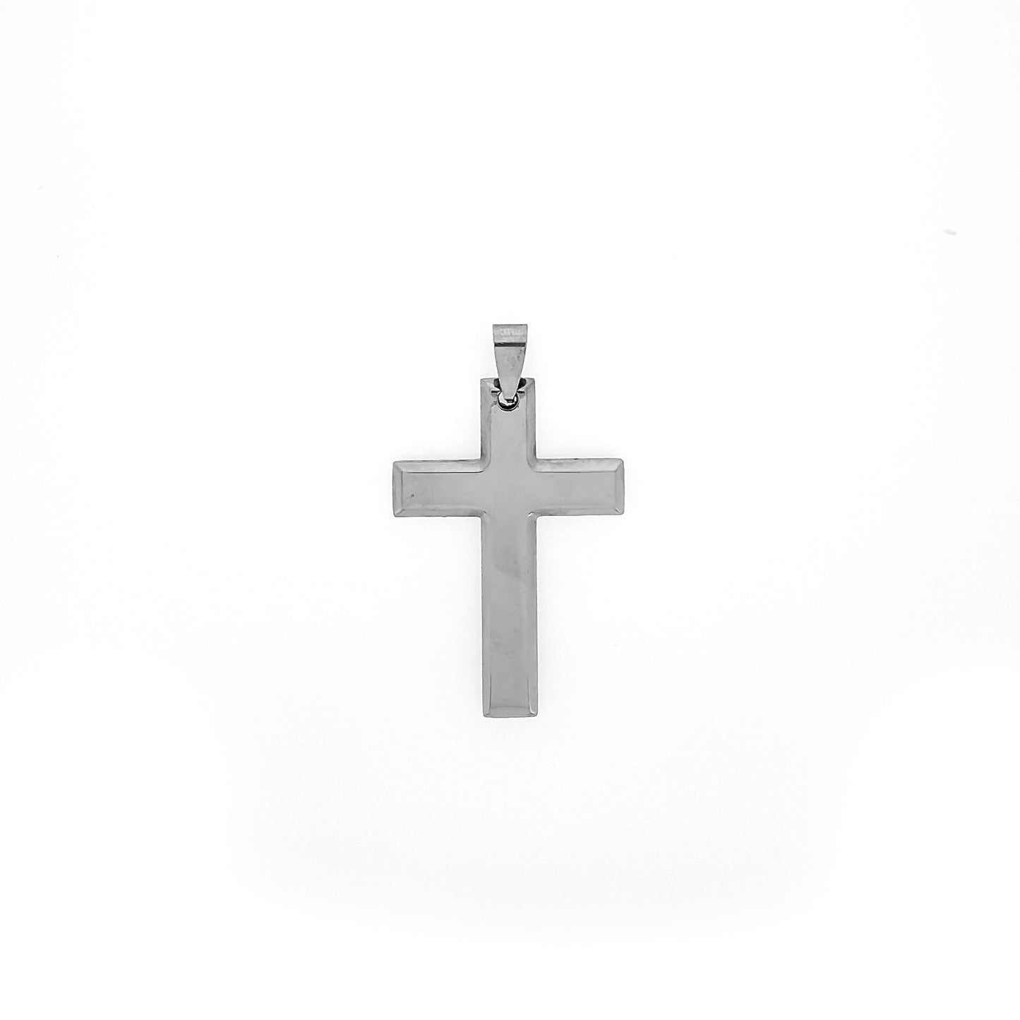 Stainless Steel Beveled Cross Pendant