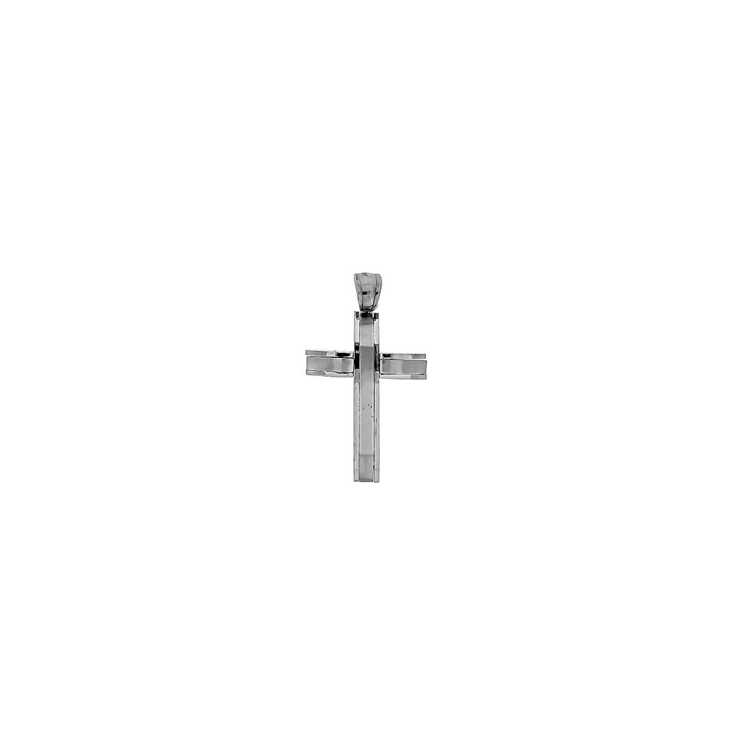 Stainless Steel Curved Cross Pendant