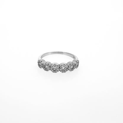 Circular Cluster Sterling Silver Ring