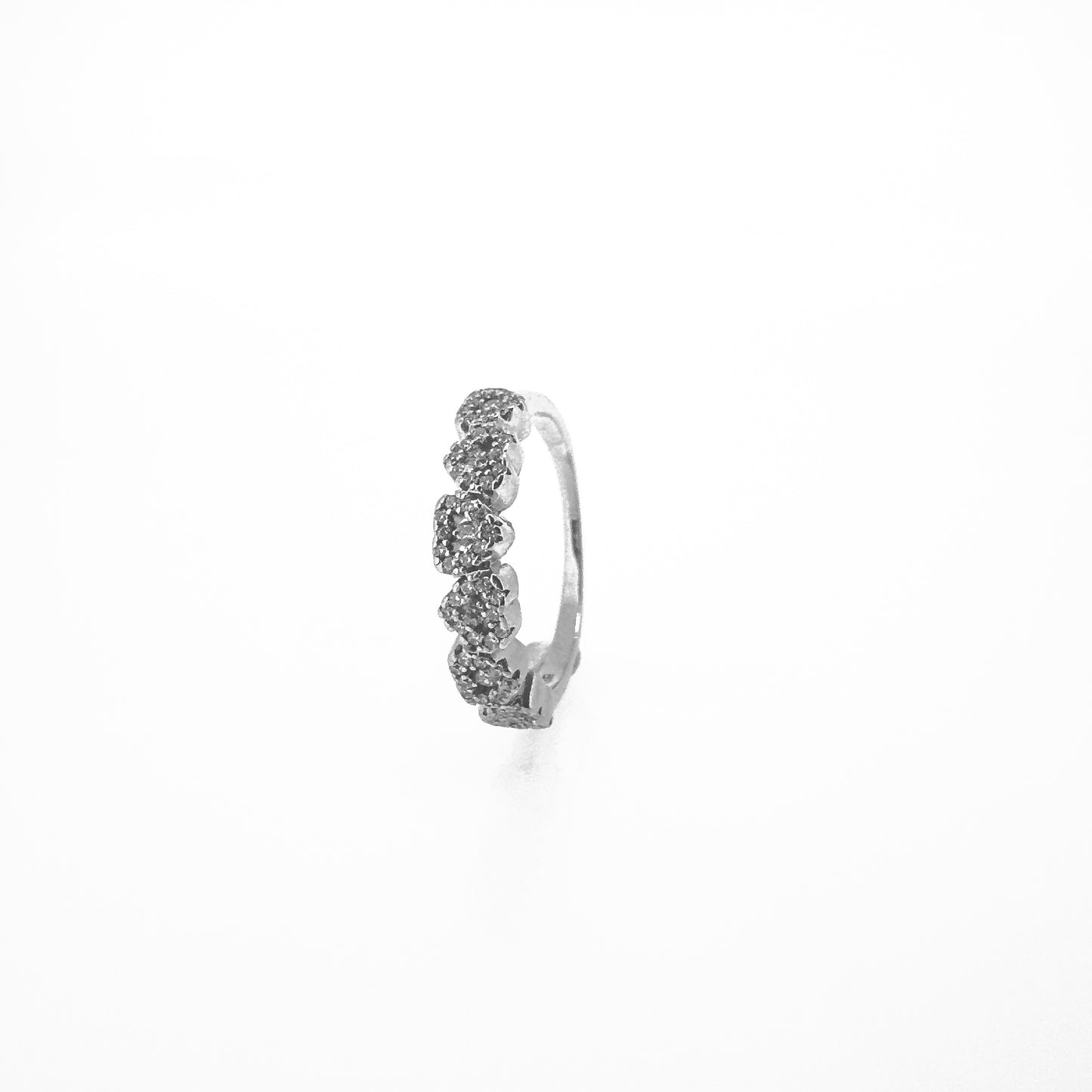 Heart Cluster Sterling Silver Ring