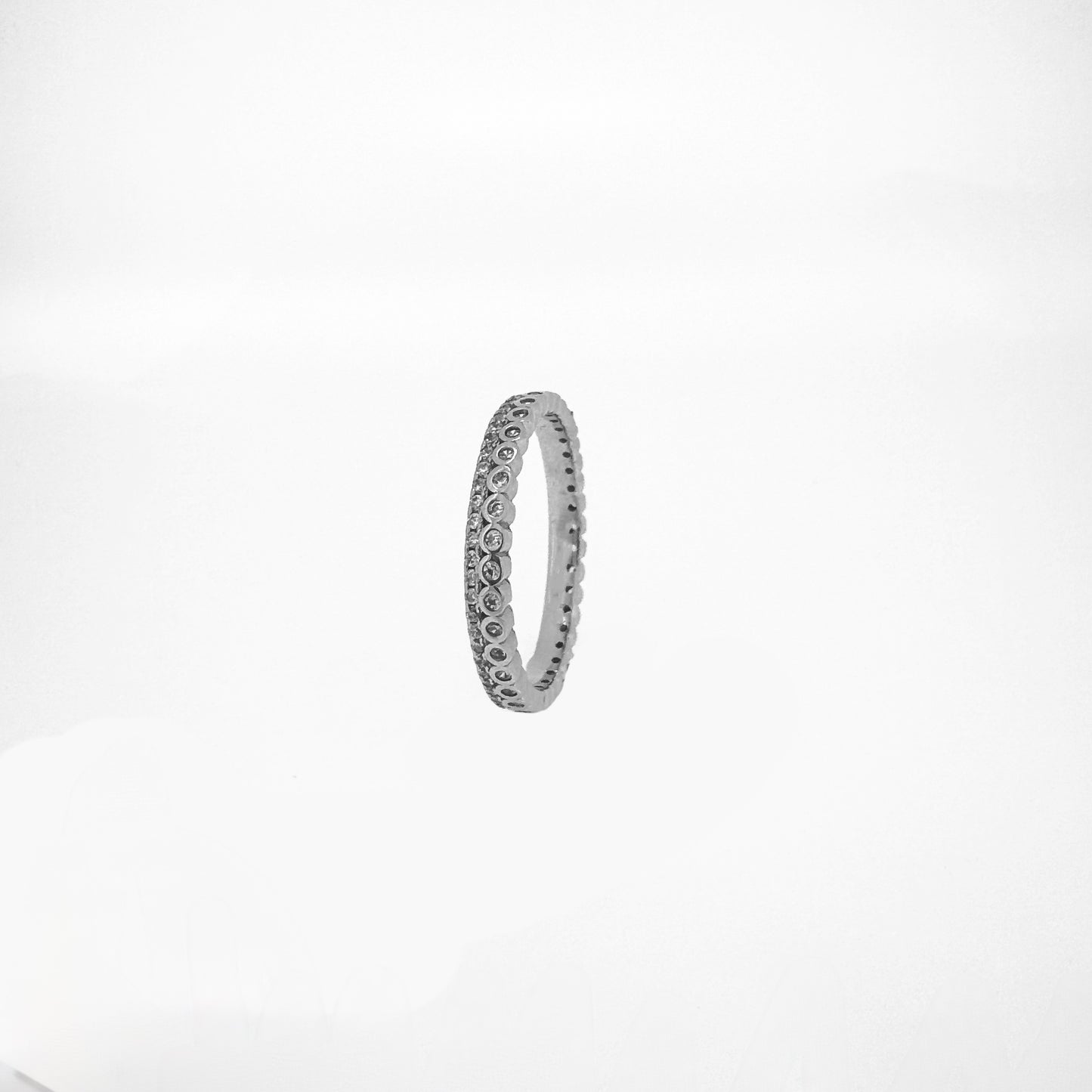 Multi Row Pavé Sterling Silver Ring Band