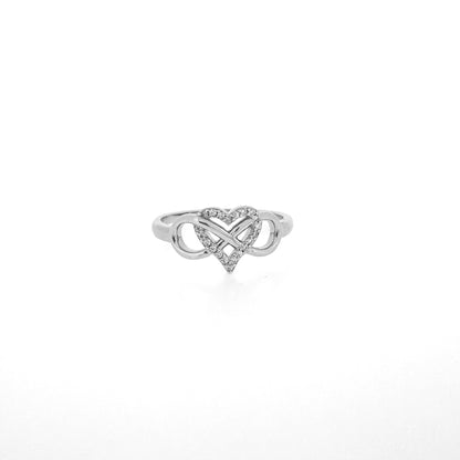 Infinity Heart Sterling Silver Ring
