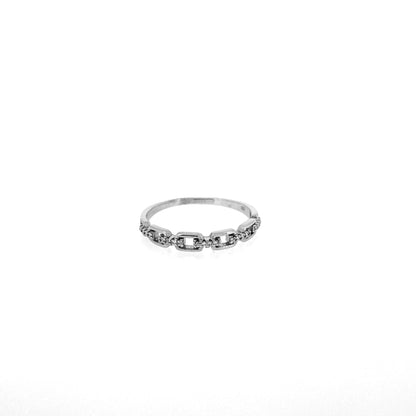 Rectangular Link Sterling Silver Ring