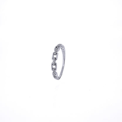 Rectangular Link Sterling Silver Ring