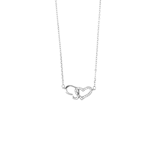 Pavé Heart Outline Unity Necklace Set