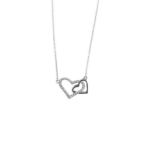 Pavé Heart Outline Unity Necklace Set