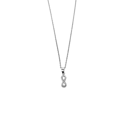 Sterling Silver Vertical Pavé Infinity Necklace Set