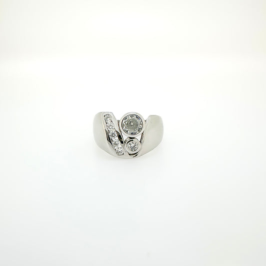 Sterling Silver Double Cubic Zirconia Ring