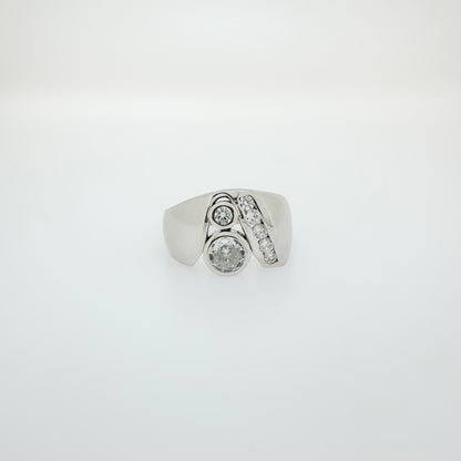 Sterling Silver Double Cubic Zirconia Ring